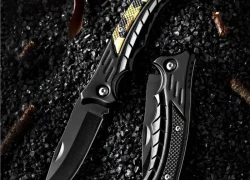 Black Stainless Steel Snap On Camping Knife